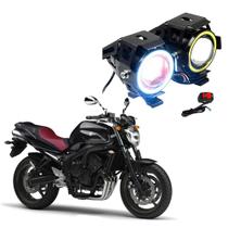 Par Farol de Milha Angel Eye U7 para Moto Yamaha FZ 6 N 2008 2009
