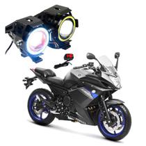 Par Farol de Milha Angel Eye U7 para Moto Yamaha XJ6 F 2010 2011 2012 2013