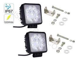 Par Farol De Milha De Led 12v/24v 27w P/ Jeep Carro Off Road Par Farol De Milha De Led 12v/24v 27w P/ Jeep Carro Off Road