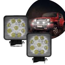Par Farol de Milha LED Modelo Quadrado 27W 12/24V 6000K