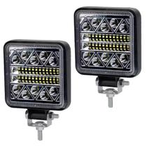 Par Farol de Milha LED Quadrado 102w Carro Moto Caminhão Agrícola Off Road 12v 24v 36v Universal Automotivo Par Farol de Milha LED Quadrado 102w Carro Moto Caminhão Agrícola Off Road 12v 24v 36v Universal Automotivo