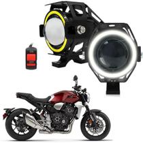 Par Farol de Milha para Moto CB1000R 2011 2012 2013 2014 2015 2016 2017 2018 2019 Angel Eye U7 Mini Par Farol de Milha para Moto CB1000R 2011 2012 2013 2014 2015 2016 2017 2018 2019 Angel Eye U7 Mini