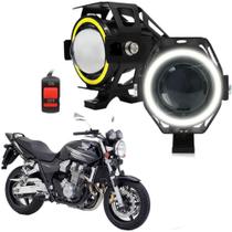 Par Farol de Milha para Moto CB1300 Super Four 2007 2008 Angel Eye U7 Mini