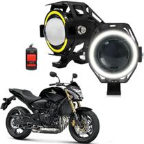 Par Farol de Milha para Moto CB600F HORNET 2005 2006 2007 2008 2009 2010 2011 2012 2013 Angel Eye U7 Mini