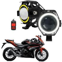 Par Farol de Milha para Moto CBR 500 2014 Angel Eye U7 Mini