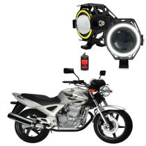 Par Farol de Milha para Moto CBX 250 TWISTER 2001 até 2008 e 2016 até 2019 Angel Eye U7 Mini