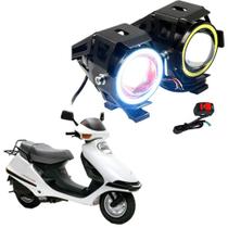 Par Farol de Milha para Moto Honda CH 125R SPACY 1994 1995 1996 Angel Eye U7 Mini Par Farol de Milha para Moto Honda CH 125R SPACY 1994 1995 1996 Angel Eye U7 Mini