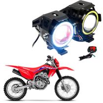 Par Farol de Milha para Moto Honda CRF 230F 2007 2008 2009 2010 2011 2012 2013 Angel Eye U7 Mini