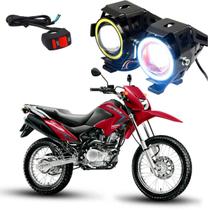 Par Farol de Milha para Moto Honda NXR 150 BROS ESD 2003 Angel Eye U7 Mini