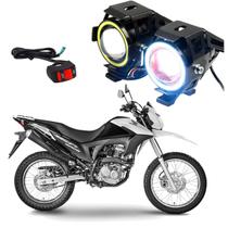 Par Farol de Milha para Moto Honda NXR 160 BROS 2015 Angel Eye U7 Mini Par Farol de Milha para Moto Honda NXR 160 BROS 2015 Angel Eye U7 Mini