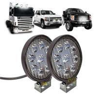 Par Farol De Milha Redondo 9 Led Caminhao Camionete Trilha - fx automotive