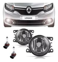 Par Farol De Milha Renault Logan 2014 2015 2016 + Lâmpada