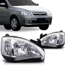 Par Farol Dianteiro Corsa 2003 á 2012 Cromado