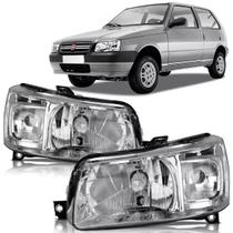 Par Farol Dianteiro Cromado Fiat Uno Fiorino 2004 a 2013 - DFEB