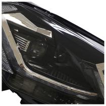 Par Farol Dianteiro Golf 2013 A 2017 Máscara Negra Friso Cromado Com Led