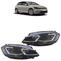 Par Farol Dianteiro Golf Tsi 2018 2019 2020 Máscara Negra Full Led Lente Lisa Acrílico Par Farol Dianteiro Golf Tsi 2018 2019 2020 Máscara Negra Full Led Lente Lisa Acrílico