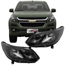 Par Farol Dianteiro Máscara Negra S10 2017 a 2024 Sem LED