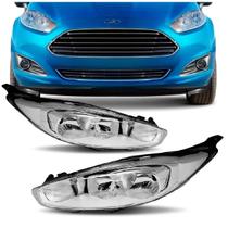 Par Farol Dianteiro New Fiesta 2014 2015 2016 2017 2018 2019 Cromado