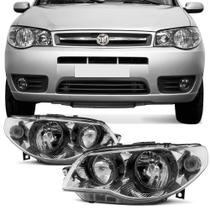 Par Farol Dianteiro Palio G3 Máscara Cromada 2004 a 2014
