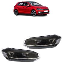 Par Farol Dianteiro Polo 2018 Máscara Negra Led Lente Lisa Acrílico