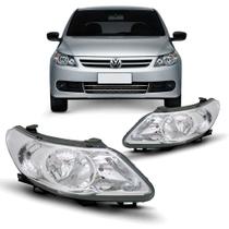 Par Farol Duplo H7 h1 Com Moldura Cromo-onix Vw Geracao Arteb Gol voyage Kit2154