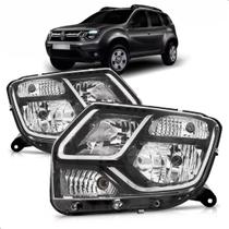 Par Farol Duster 2015 2016 Manual Preto Cupula Azul