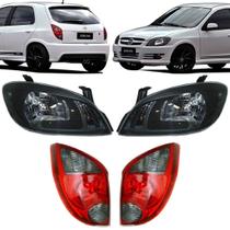 Par Farol e Lanterna Celta Fume Sport Mascara Negra Par Farol e Lanterna Celta Fume Sport Mascara Negra