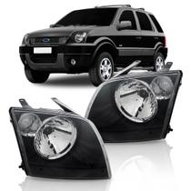 Par farol ecosport 2003 a 2008 negro aro cromado pisca cristal