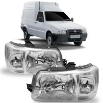 Par farol fiat fiorino 2004 a 2013 mascara cromada s/cupula