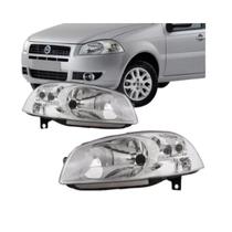 Par Farol Fiat Palio 2008 2012 Cromado Reto Par Farol Fiat Palio 2008 2012 Cromado Reto