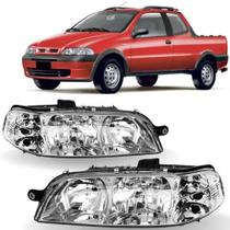 Par Farol Fiat Strada G2 2002 a 2007 Carcaça Preta
