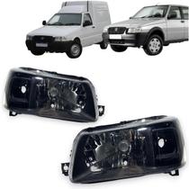 Par farol fiat uno fiorino mascara negra 2004 a 2012
