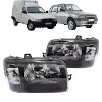 Par Farol Fiat Uno Fiorino Mascara Negra 2004 A 2013