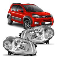 Par Farol Fiat Uno Vivace Way 2011 À 2014 Cromado Par Farol Fiat Uno Vivace Way 2011 À 2014 Cromado
