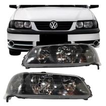 Par Farol Foco Duplo Gol Saveiro Parati G3 99-05 Masc Negra