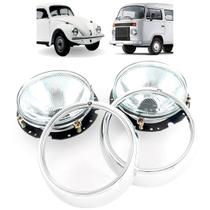 Par Farol Fusca Kombi Com Aro Cromado 74 75 76 A 93 94 95 96