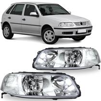 Par farol gol 1999 00 01 02 03 04 2005 g3 cromado foco duplo