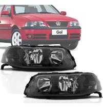 Par Farol Gol G3 Foco Duplo Mascara Negra 1999 Ate 2005