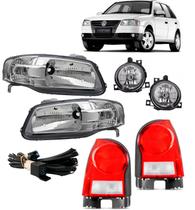 Par Farol Gol G4 Mascara Cromada + Par Lanterna Bic + Milha Par Farol Gol G4 Mascara Cromada + Par Lanterna Bic + Milha
