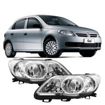 Par farol gol g5 2008 a 2013 mascara cromada foco simples