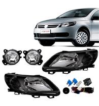 Par Farol Gol G5 Foco Simples Másc Negra + Kit Milha chicote