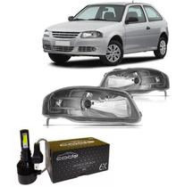 Par farol gol parati saveiro g4 mascara cromada e super led Par farol gol parati saveiro g4 mascara cromada e super led