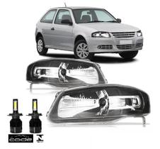 Par farol gol parati saveiro g4 power mascara negra 6000k Par farol gol parati saveiro g4 power mascara negra 6000k