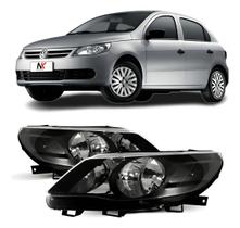 Par Farol Gol Saveiro G5 2008 Á 2013 Foco Duplo Máscara Negra