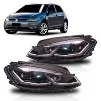 Par Farol Golf Gti Mk7.5 2018 19 2020 Friso Cromado Com Led