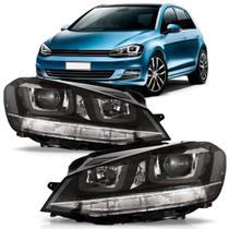 Par Farol Golf Tsi 2014 2015 2016 Elétrico Cromado Com Led Friso