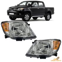 Par Farol Hilux Pick Up 2005 06 07 2008 Cromado Pisca Âmbar Par Farol Hilux Pick Up 2005 06 07 2008 Cromado Pisca Âmbar