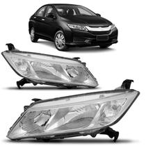 Par farol honda city 2014 2015 2016 manual cromado Par farol honda city 2014 2015 2016 manual cromado