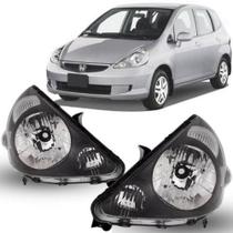 Par farol honda fit 2003 04 05 06 2007 mascara negra