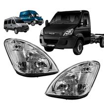 Par Farol Iveco Daily 2008 À 2020 Foco Duplo Mascara Cromada
